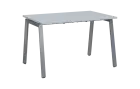 PPKA - 12 stůl kancelářský, kovová podnož stříbrná, deska 18 mm, široký 1200 mm, bílá