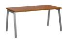 PPKA - 16 stůl kancelářský, kovová podnož stříbrná, deska 18 mm, široký 1600 mm, třešeň šumavská