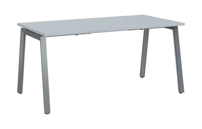 PPKA - 16 stůl kancelářský, kovová podnož stříbrná, deska 18 mm, široký 1600 mm, bílá