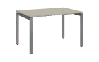 PPKU - 12 stůl kancelářský, kovová podnož stříbrná, deska 18 mm, široký 1200 mm, bříza světlá