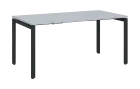 PPKU - 16 stůl kancelářský, kovová podnož černá, deska 18 mm, široký 1600 mm, bílá