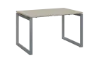 PPKO - 12 stůl kancelářský, kovová podnož stříbrná, deska 18 mm, široký 1200 mm, bříza světlá