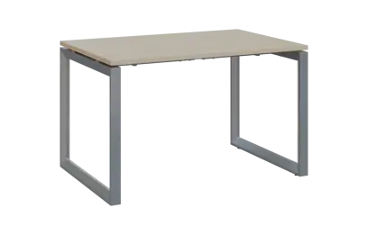 PPKO - 12 stůl kancelářský, kovová podnož stříbrná, deska 18 mm, široký 1200 mm, bříza světlá