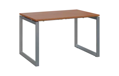 PPKO - 12 stůl kancelářský, kovová podnož stříbrná, deska 18 mm, široký 1200 mm, olše jantar