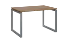 PPKO - 12 stůl kancelářský, kovová podnož stříbrná, deska 18 mm, široký 1200 mm, ořech světlý