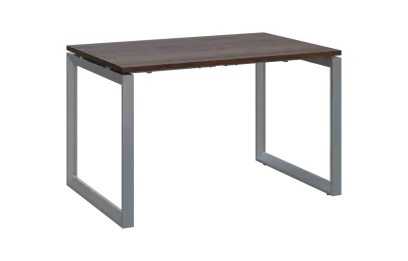 PPKO - 12 stůl kancelářský, kovová podnož stříbrná, deska 18 mm, široký 1200 mm, ořech královský