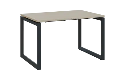 PPKO - 12 stůl kancelářský, kovová podnož černá, deska 18 mm, široký 1200 mm, bříza světlá