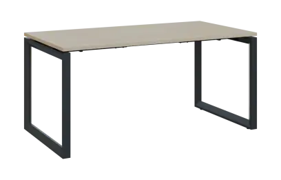 PPKO - 16 stůl kancelářský, kovová podnož černá, deska 18 mm, široký 1600 mm, bříza světlá