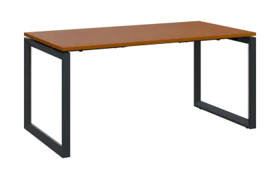 PPKO - 16 stůl kancelářský, kovová podnož černá, deska 18 mm, široký 1600 mm, třešeň šumavská