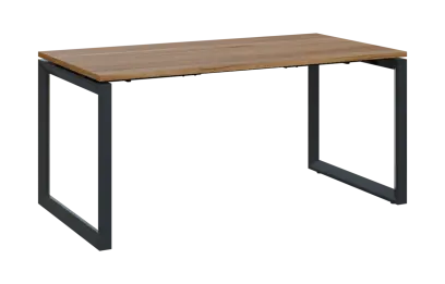 PPKO - 16 stůl kancelářský, kovová podnož černá, deska 18 mm, široký 1600 mm, ořech světlý