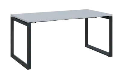 PPKO - 16 stůl kancelářský, kovová podnož černá, deska 18 mm, široký 1600 mm, bílá