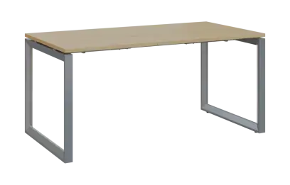 PPKO - 16 stůl kancelářský, kovová podnož stříbrná, deska 18 mm, široký 1600 mm, javor horský