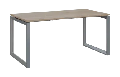 PPKO - 16 stůl kancelářský, kovová podnož stříbrná, deska 18 mm, široký 1600 mm, dub bardolino