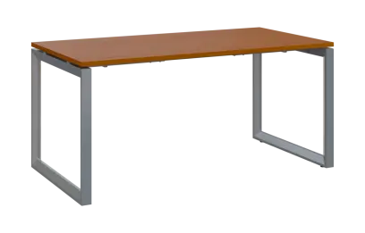 PPKO - 16 stůl kancelářský, kovová podnož stříbrná, deska 18 mm, široký 1600 mm, třešeň šumavská