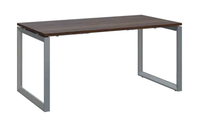 PPKO - 16 stůl kancelářský, kovová podnož stříbrná, deska 18 mm, široký 1600 mm, ořech královský