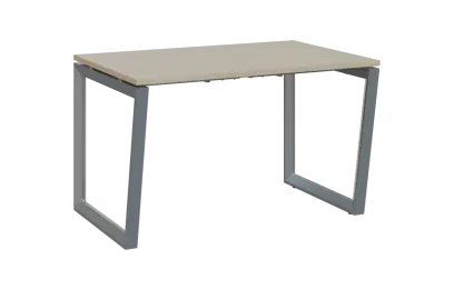 PPKV - 12 stůl kancelářský, kovová podnož stříbrná, deska 18 mm, široký 1200 mm, bříza světlá