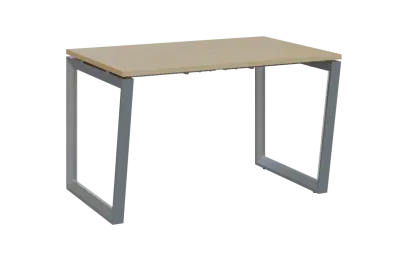 PPKV - 12 stůl kancelářský, kovová podnož stříbrná, deska 18 mm, široký 1200 mm, javor horský