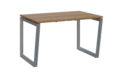 PPKV - 12 stůl kancelářský, kovová podnož stříbrná, deska 18 mm, široký 1200 mm, ořech světlý