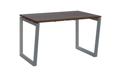 PPKV - 12 stůl kancelářský, kovová podnož stříbrná, deska 18 mm, široký 1200 mm, ořech královský