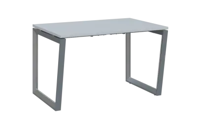 PPKV - 12 stůl kancelářský, kovová podnož stříbrná, deska 18 mm, široký 1200 mm, bílá