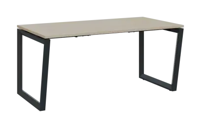 PPKV - 16 stůl kancelářský, kovová podnož černá, deska 18 mm, široký 1600 mm, bříza světlá