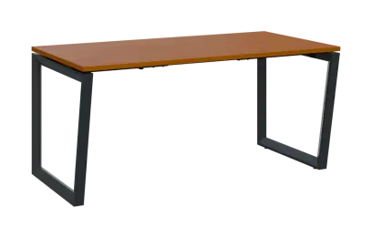 PPKV - 16 stůl kancelářský, kovová podnož černá, deska 18 mm, široký 1600 mm, třešeň šumavská