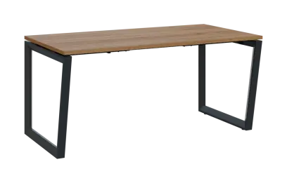 PPKV - 16 stůl kancelářský, kovová podnož černá, deska 18 mm, široký 1600 mm, ořech světlý