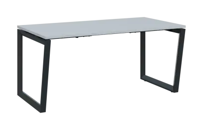 PPKV - 16 stůl kancelářský, kovová podnož černá, deska 18 mm, široký 1600 mm, bílá