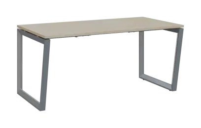 PPKV - 16 stůl kancelářský, kovová podnož stříbrná, deska 18 mm, široký 1600 mm, bříza světlá