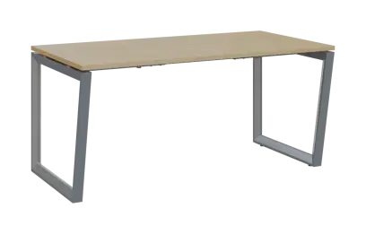 PPKV - 16 stůl kancelářský, kovová podnož stříbrná, deska 18 mm, široký 1600 mm, javor horský