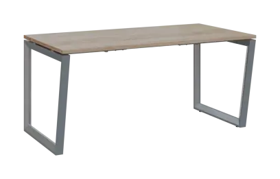 PPKV - 16 stůl kancelářský, kovová podnož stříbrná, deska 18 mm, široký 1600 mm, dub bardolino