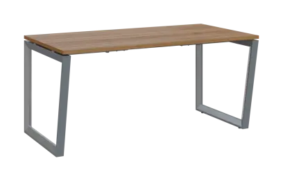 PPKV - 16 stůl kancelářský, kovová podnož stříbrná, deska 18 mm, široký 1600 mm, ořech světlý