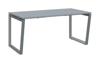 PPKV - 16 stůl kancelářský, kovová podnož stříbrná, deska 18 mm, široký 1600 mm, šedá