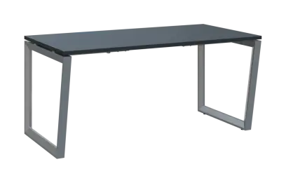 PPKV - 16 stůl kancelářský, kovová podnož stříbrná, deska 18 mm, široký 1600 mm, antracit