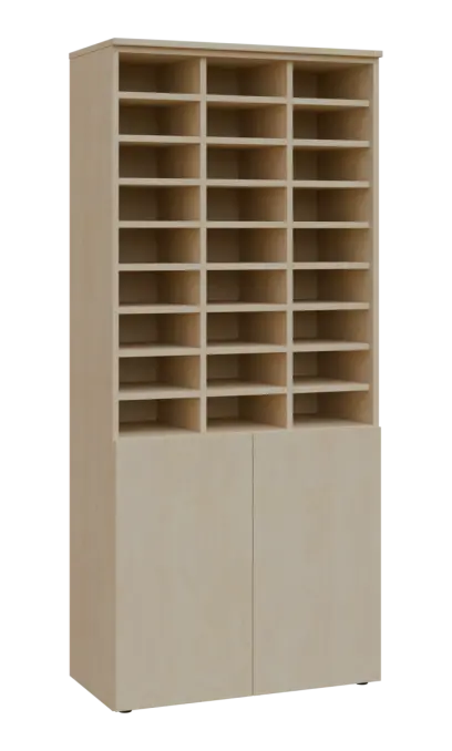 PPRG - 5 kancelářská skříň, 2-dveřová, 3x registrační vložka, 1800x800x400, bříza světlá