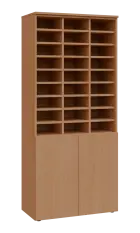 PPRG - 5 kancelářská skříň, 2-dveřová, 3x registrační vložka, 1800x800x400, buk royal