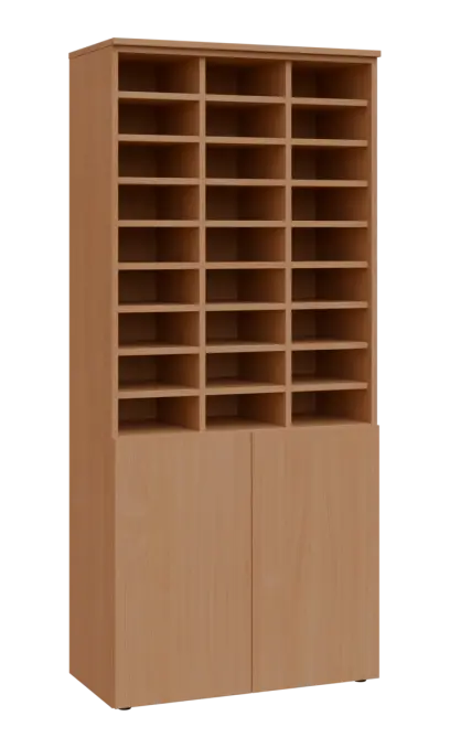 PPRG - 5 kancelářská skříň, 2-dveřová, 3x registrační vložka, 1800x800x400, buk royal