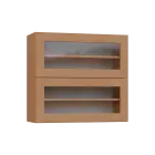 PPHVV - 8S horní skříňka, 2 výklopy, prosklená, 730x800x300, buk royal