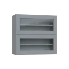 PPHVV - 8S horní skříňka, 2 výklopy, prosklená, 730x800x300, šedá