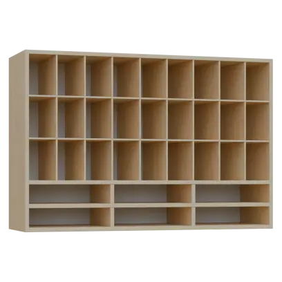 PPH - CUPPUT horní skříňka, policová na hrníčky, záda plexisklo, 800x1200x330, bříza světlá