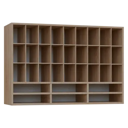 PPH - CUPPUT horní skříňka, policová na hrníčky, záda plexisklo, 800x1200x330, dub bardolino