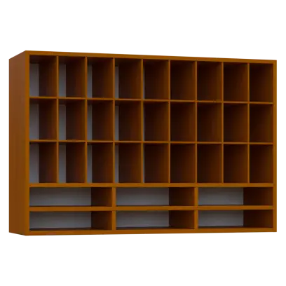 PPH - CUPPUT horní skříňka, policová na hrníčky, záda plexisklo, 800x1200x330, třešeň šumavská