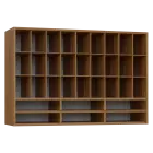 PPH - CUPPUT horní skříňka, policová na hrníčky, záda plexisklo, 800x1200x330, ořech světlý