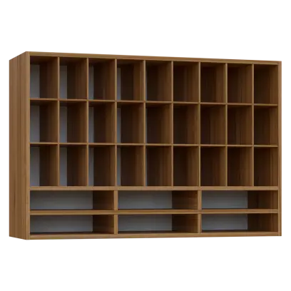 PPH - CUPPUT horní skříňka, policová na hrníčky, záda plexisklo, 800x1200x330, ořech světlý