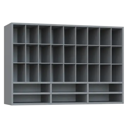 PPH - CUPPUT horní skříňka, policová na hrníčky, záda plexisklo, 800x1200x330, šedá