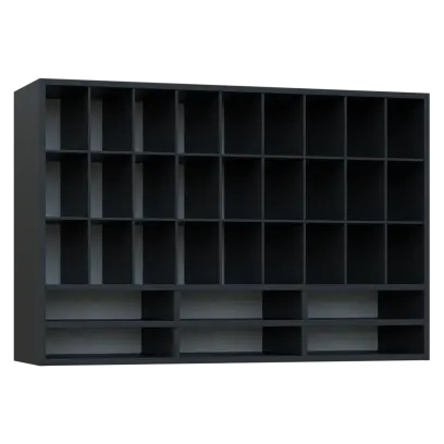 PPH - CUPPUT horní skříňka, policová na hrníčky, záda plexisklo, 800x1200x330, antracit