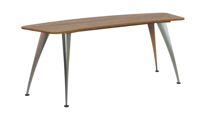 NXZ 17 - 20 stůl kancelářský, kovová podnož chrom, deska 18 mm, široký 2000 mm, ořech světlý