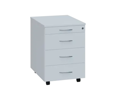 NXKC - 01 kontejner pojízdný, 4-zásuvkový, deska 18 mm, centrální zámek, tužkovnice, bílá