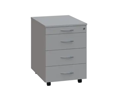 NXKC - 01 kontejner pojízdný, 4-zásuvkový, deska 18 mm, centrální zámek, tužkovnice, šedá