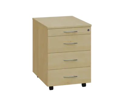 NXKC - 01 kontejner pojízdný, 4-zásuvkový, deska 18 mm, centrální zámek, tužkovnice, javor horský